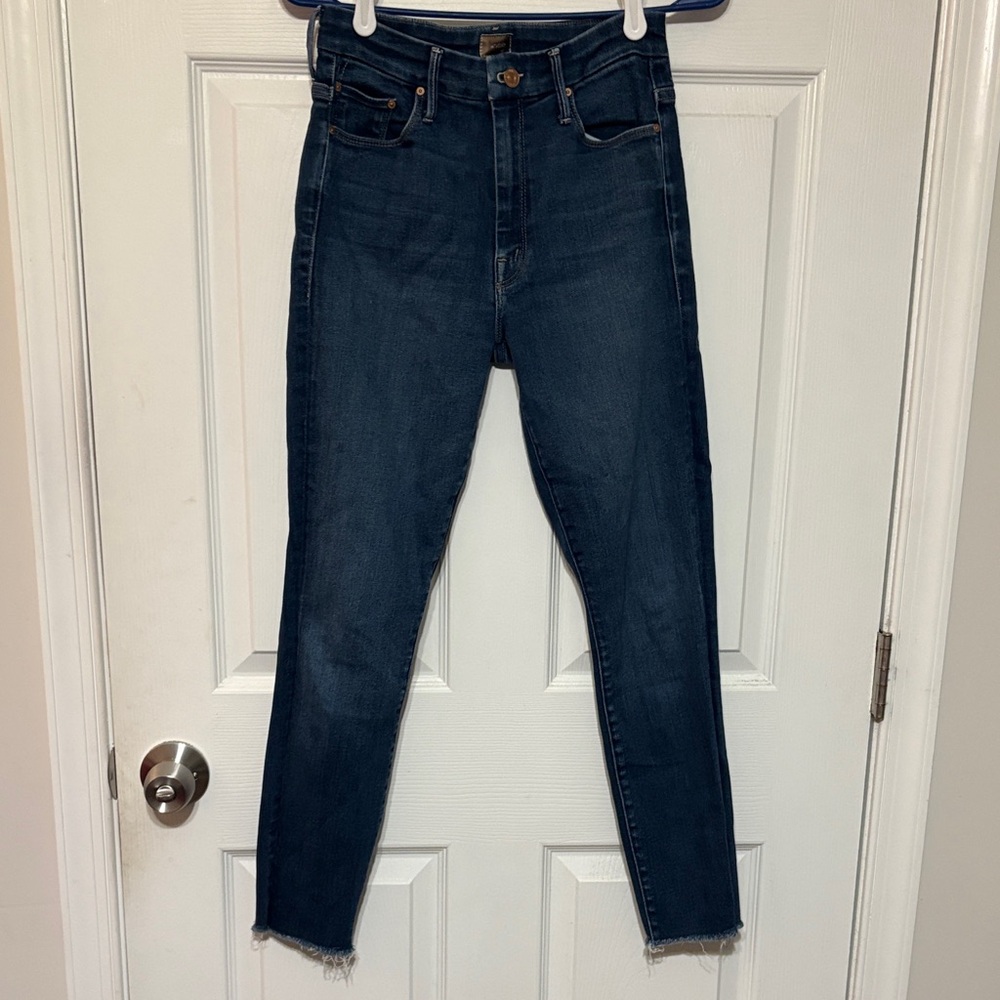 MOTHER Dark Blue High Rise Jeans